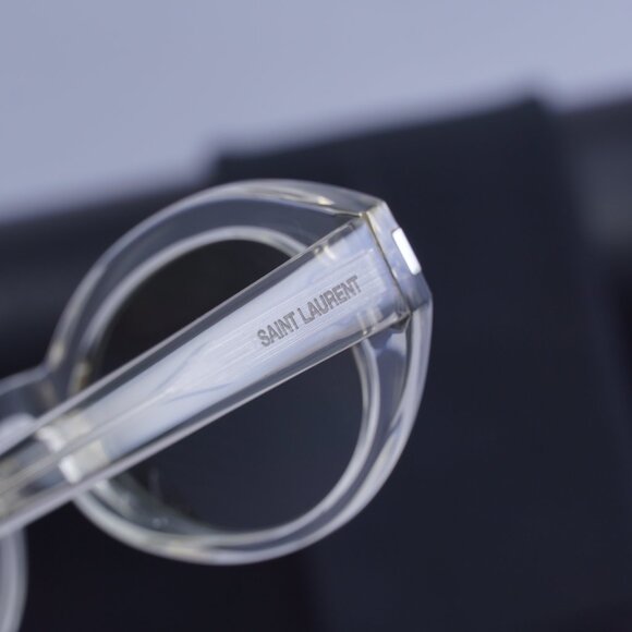 Saint Laurent SL567 003 Oval Sunglasses - Transparent Beige/Grey - Picture 8 of 9